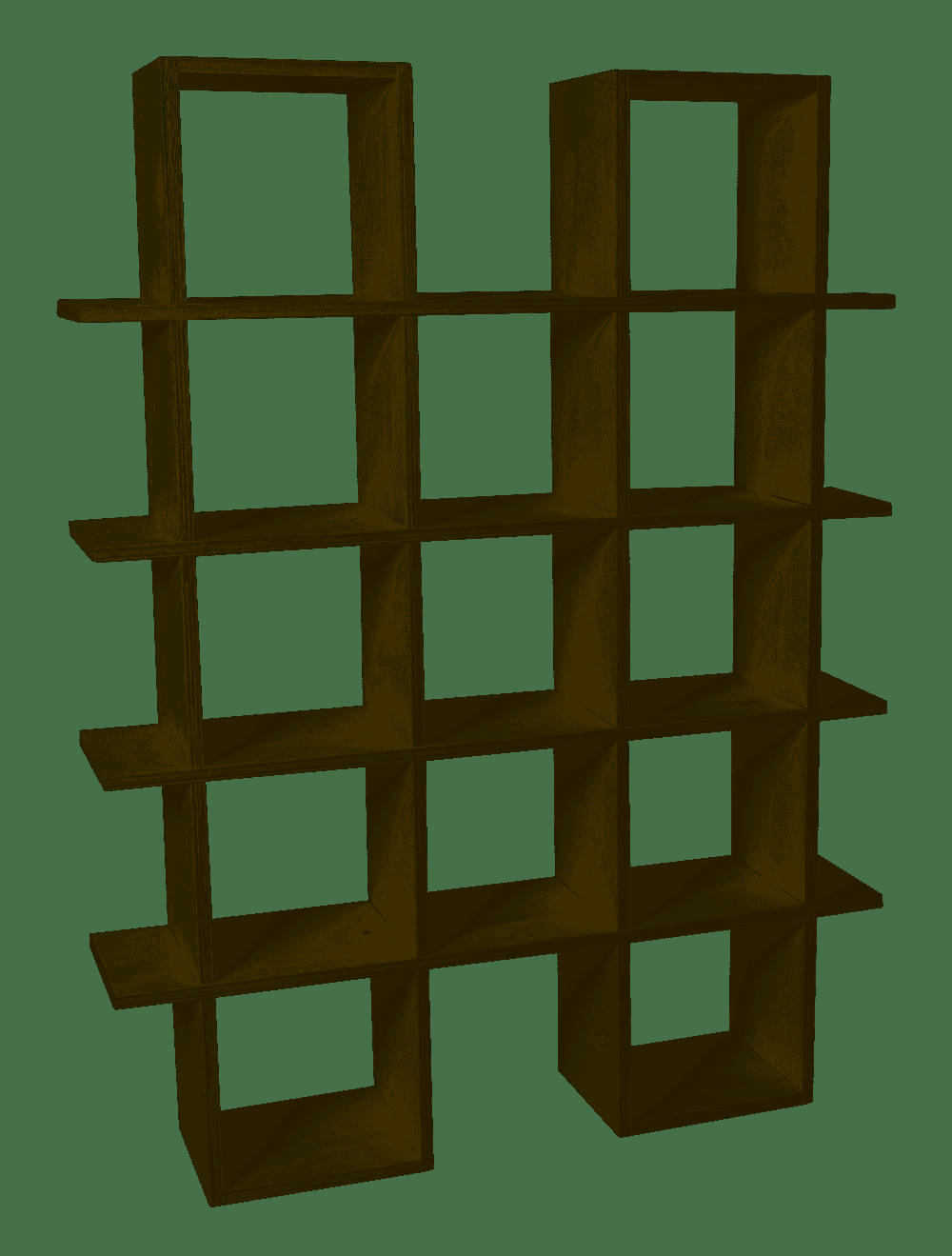 BOIS - Etagère murale en bois 4 niveaux 71x53x12cm