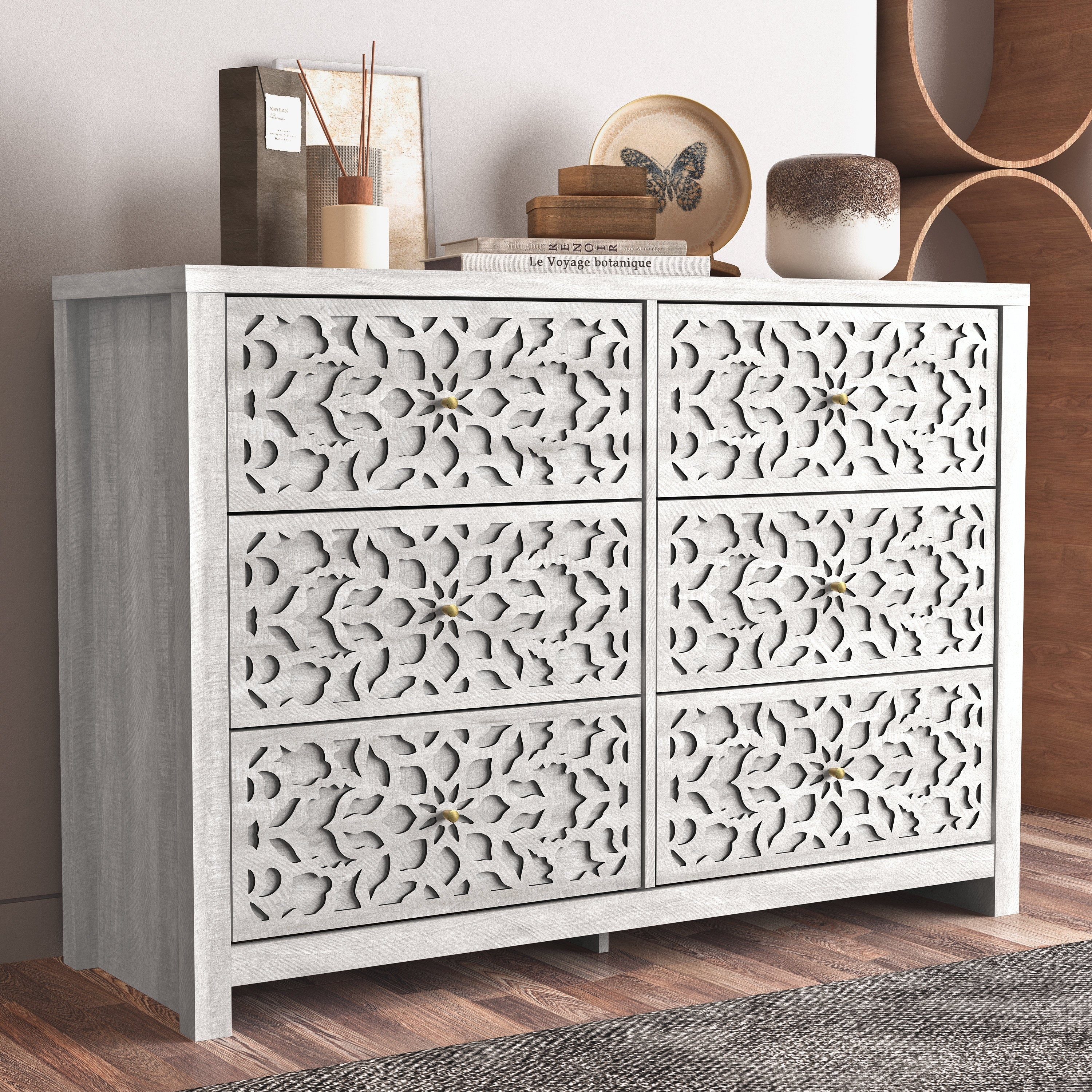 Avaro 6 Drawer 45.4 in. Wide Dresser (Sturdy Design with Interlocking Drawers)