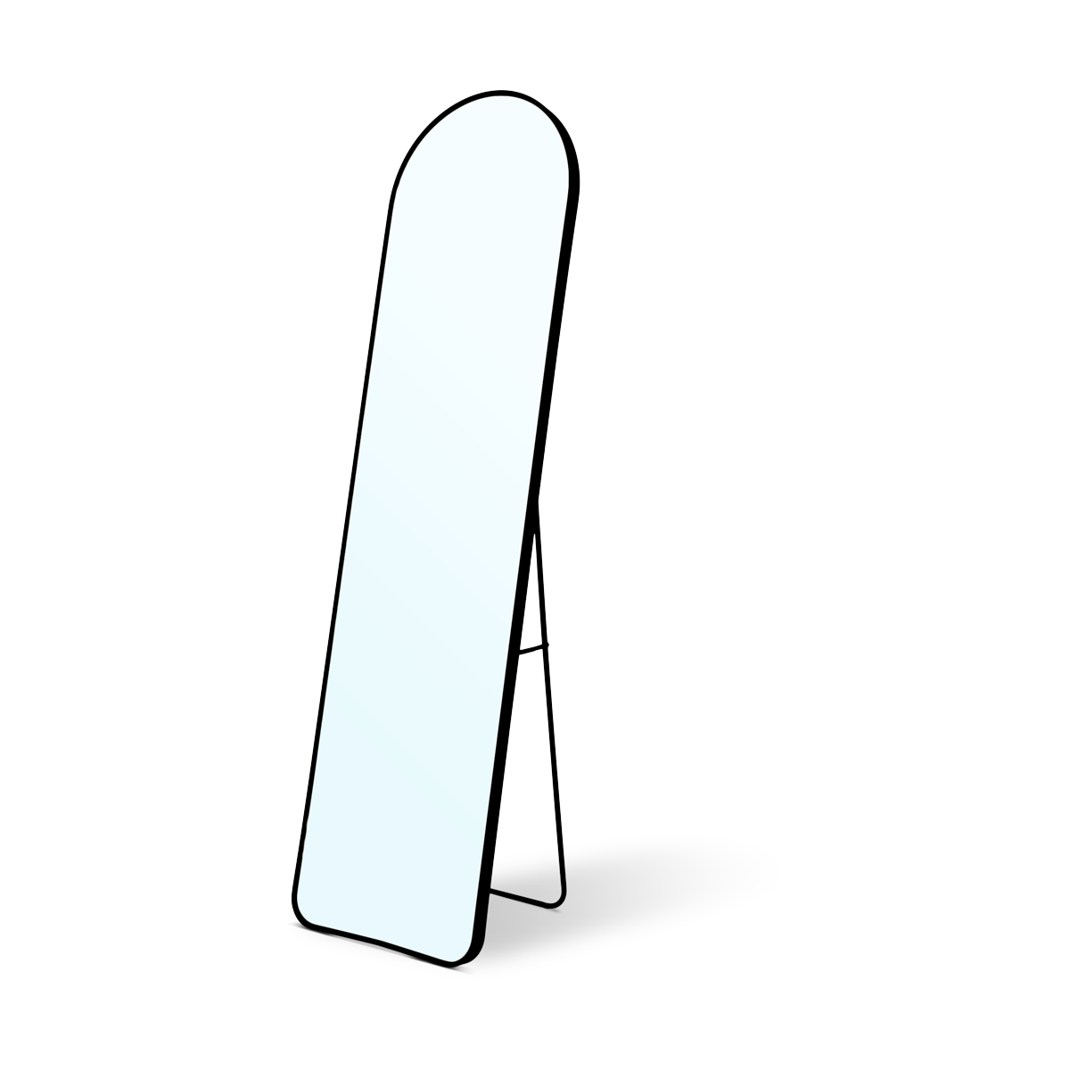 Artichok Lize Staande Spiegel Ovaal 150 x 40 cm - Zwart