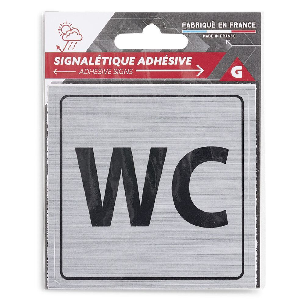 Signalétique adhésive "WC" - 8x8 cm