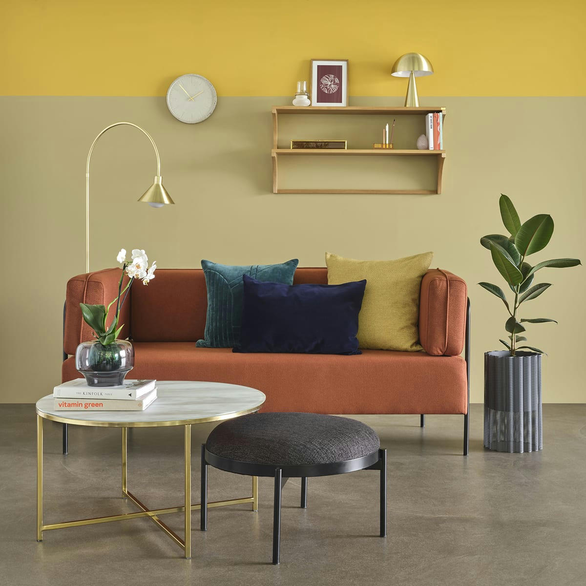 BLOCK - Canapé en fer et polyester maroon