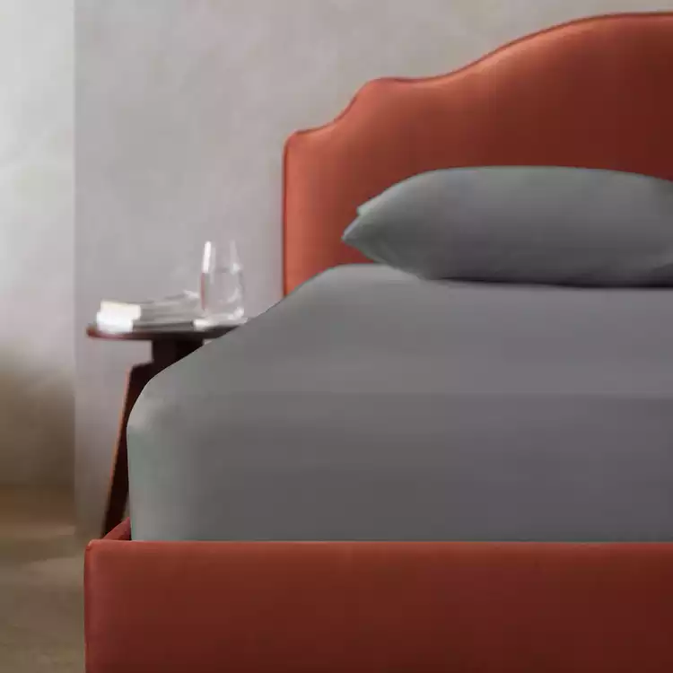 Habitat Egyptian Cotton 400TC Slate Fitted Sheet - Double