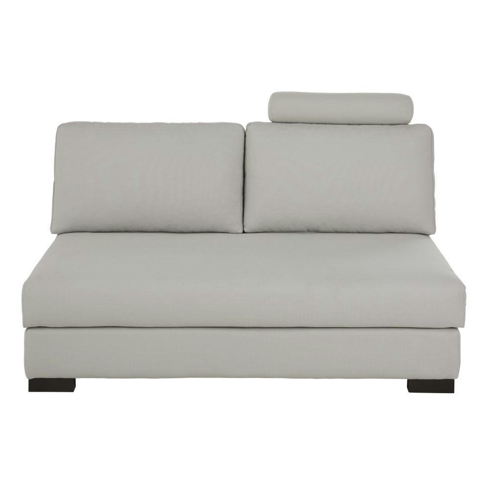 Terence - Chauffeuse pour canapé modulable 2 places en toile gris clair