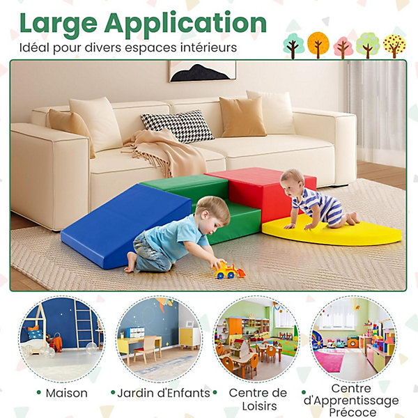 4Pcs Ensemble de Modules en Mousse pour Enfant, Modules de Motricité d'Education de Couleurs Différentes, Jeu Educatif sur Forme