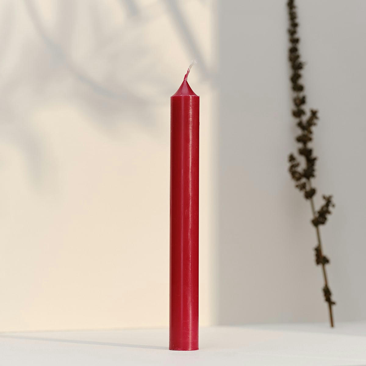 - 12 bougies droites 7h Rouge Intemporel