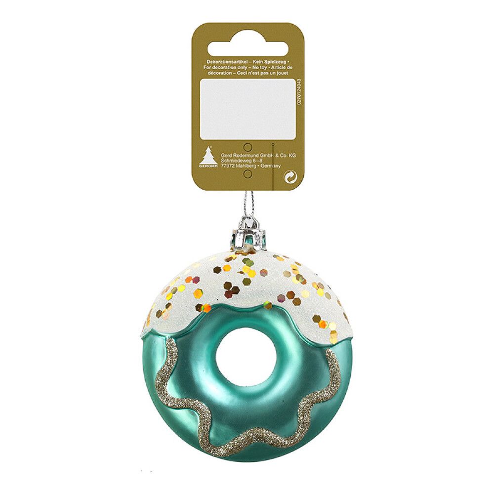 JULETREPYNT DONUT 8CM TURKIS
