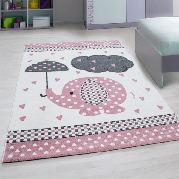 Dywan dziecięcy Kids Słonik różowy 160 cm x 230 cm