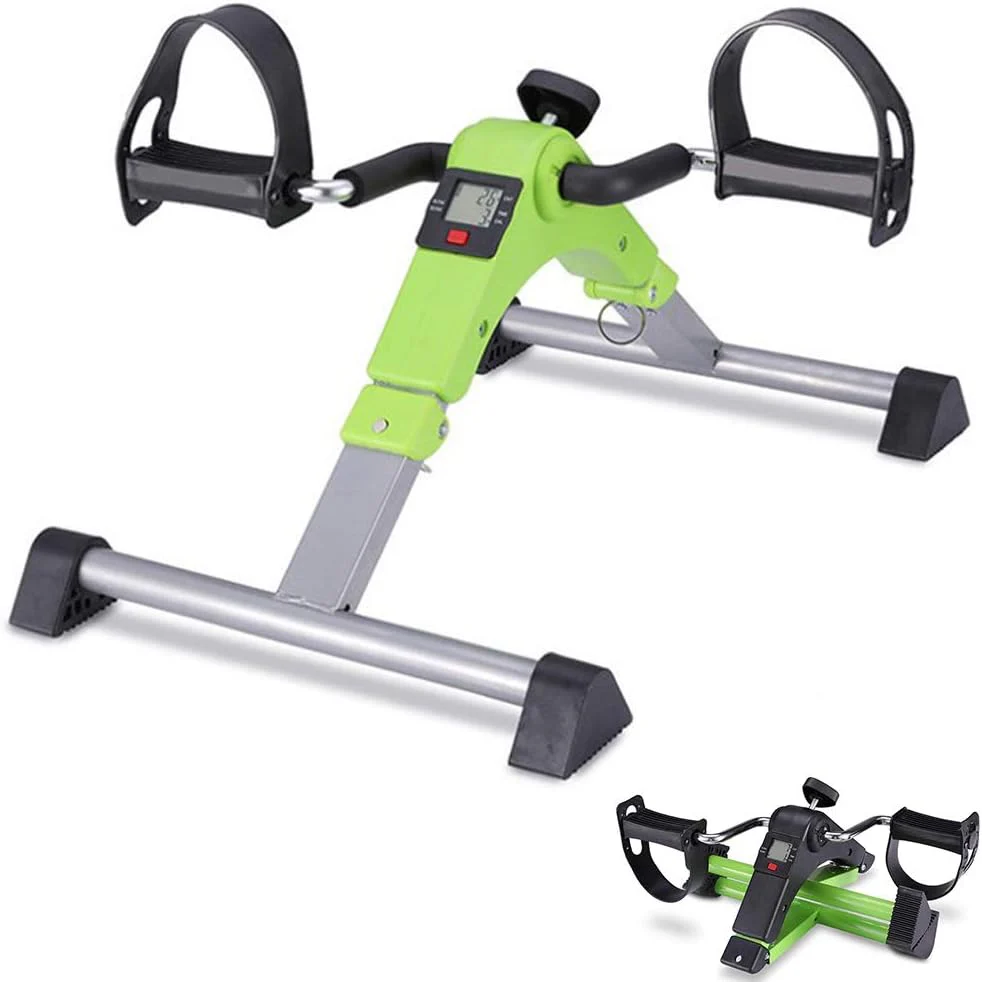 V��lo �� v��lo de mini-p��dale pliable, exercice de bras / jambe portable sous cycle de bureau, r��sistance r��glable, id��al for la r��habilitation, am��lioration de la force musculaire et de la coo