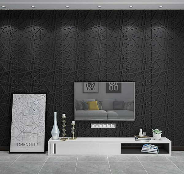 Panneaux de plafond et panneaux muraux Decoratif 3D Onyx Noir 2m² / 8pièces