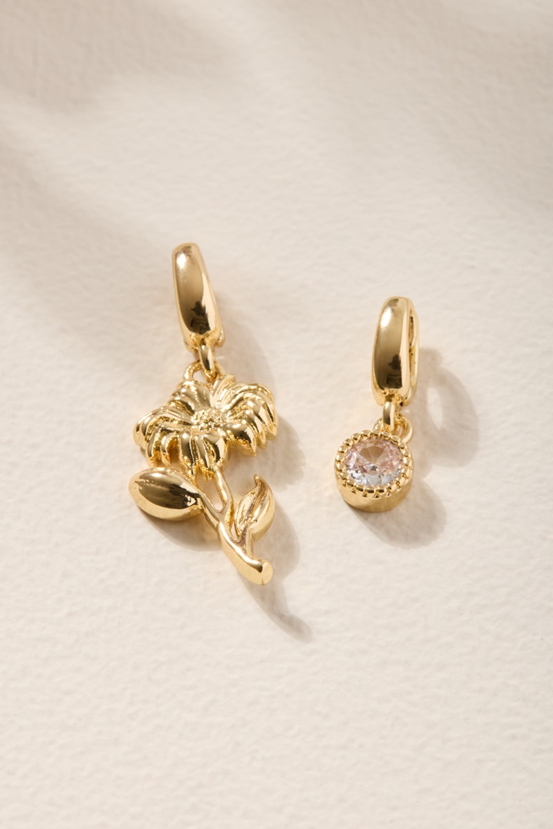 Birth Flower and Birthstone Charm Set