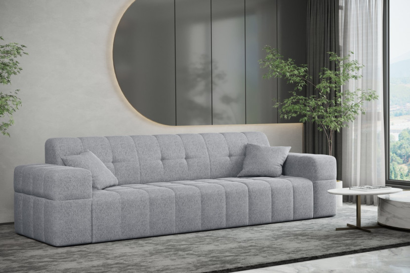 Sofa trzyosobowa NIMES, tkanina Verita, wiele kolorów Szary