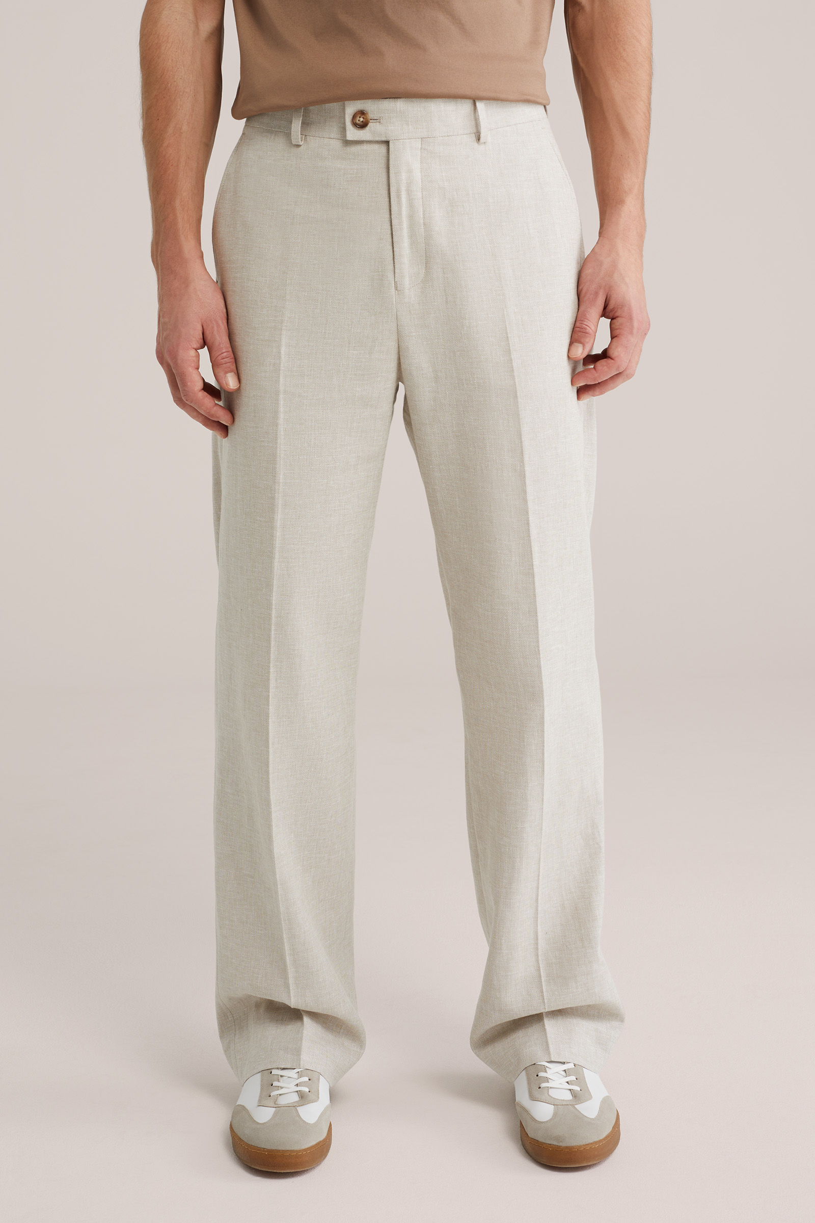 Heren loose fit pantalon van linnenmix