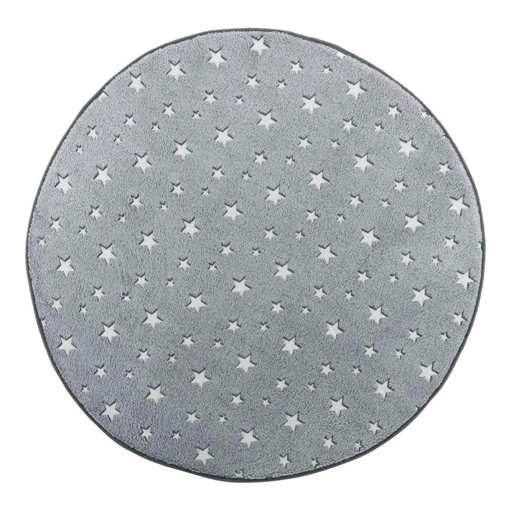 FLUO NIGHT - Tapis rond flanelle phosphorescent gris D90cm