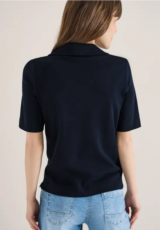 Kurzarm Poloshirt in Unifarbe