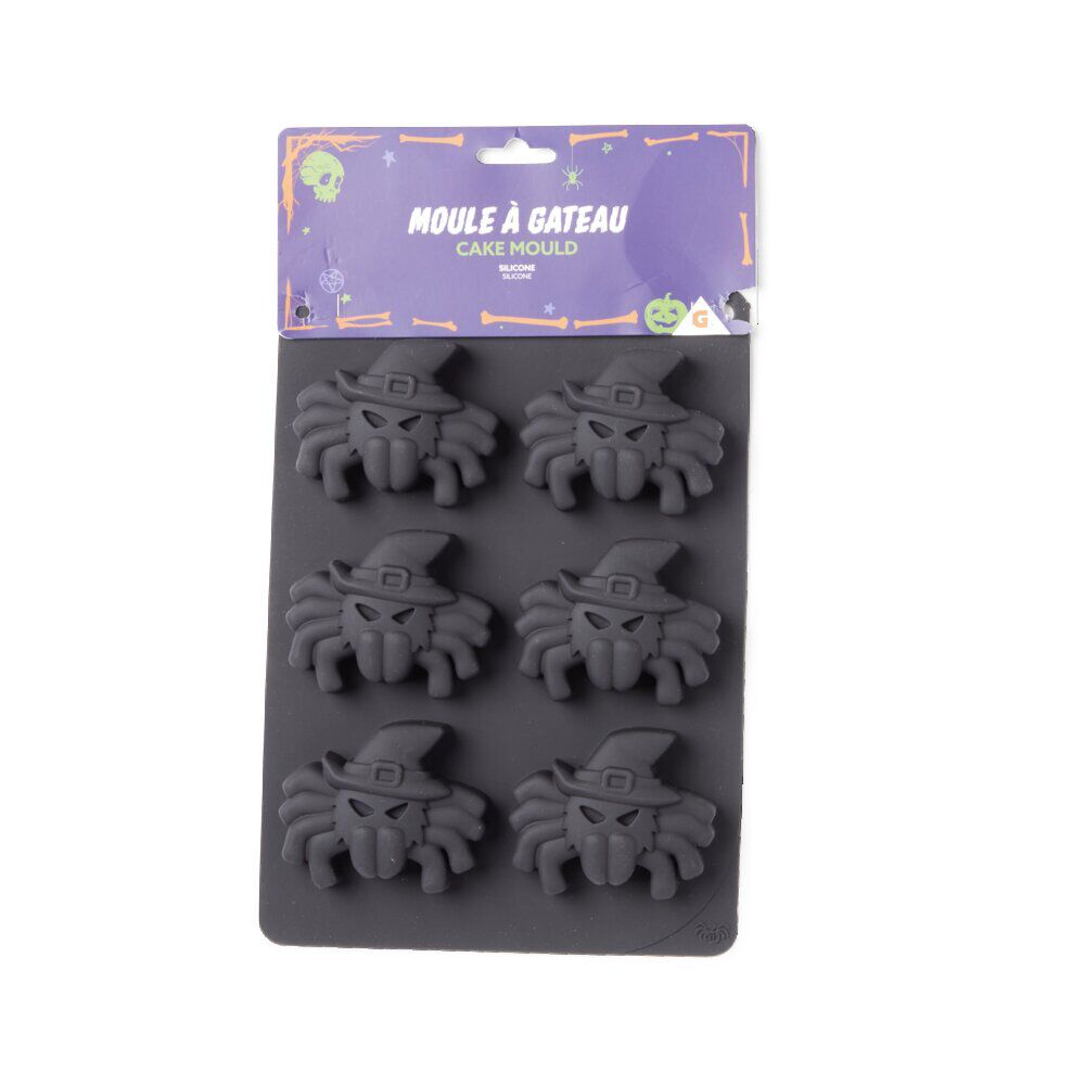 Moule gâteau silicone Halloween x6 araignée 27x18xH3cm