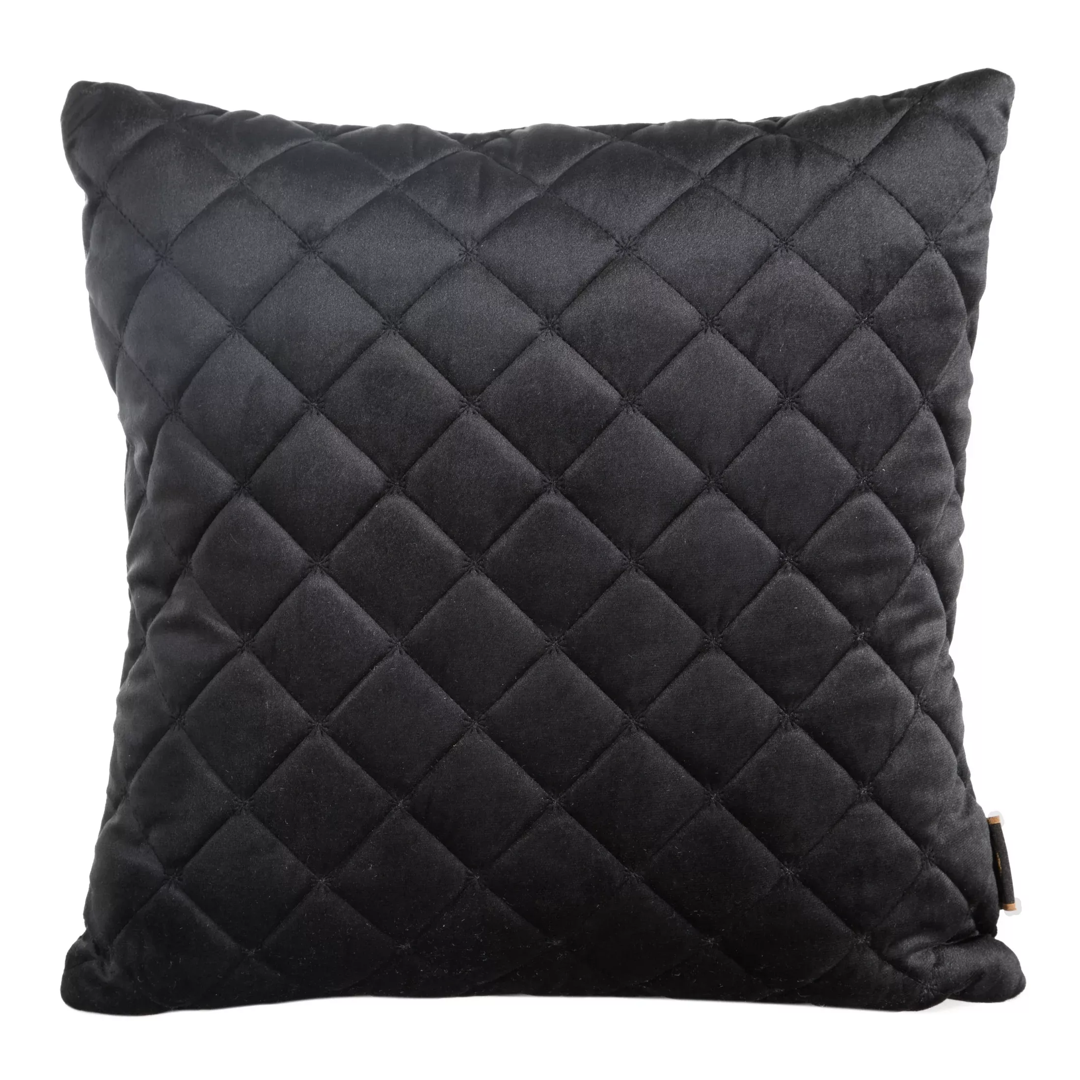Poszewka na poduszkę 45x45 cm welwetowa czarna pikowana metodą tradycyjnego szycia RIA 1 Eurofirany Premium