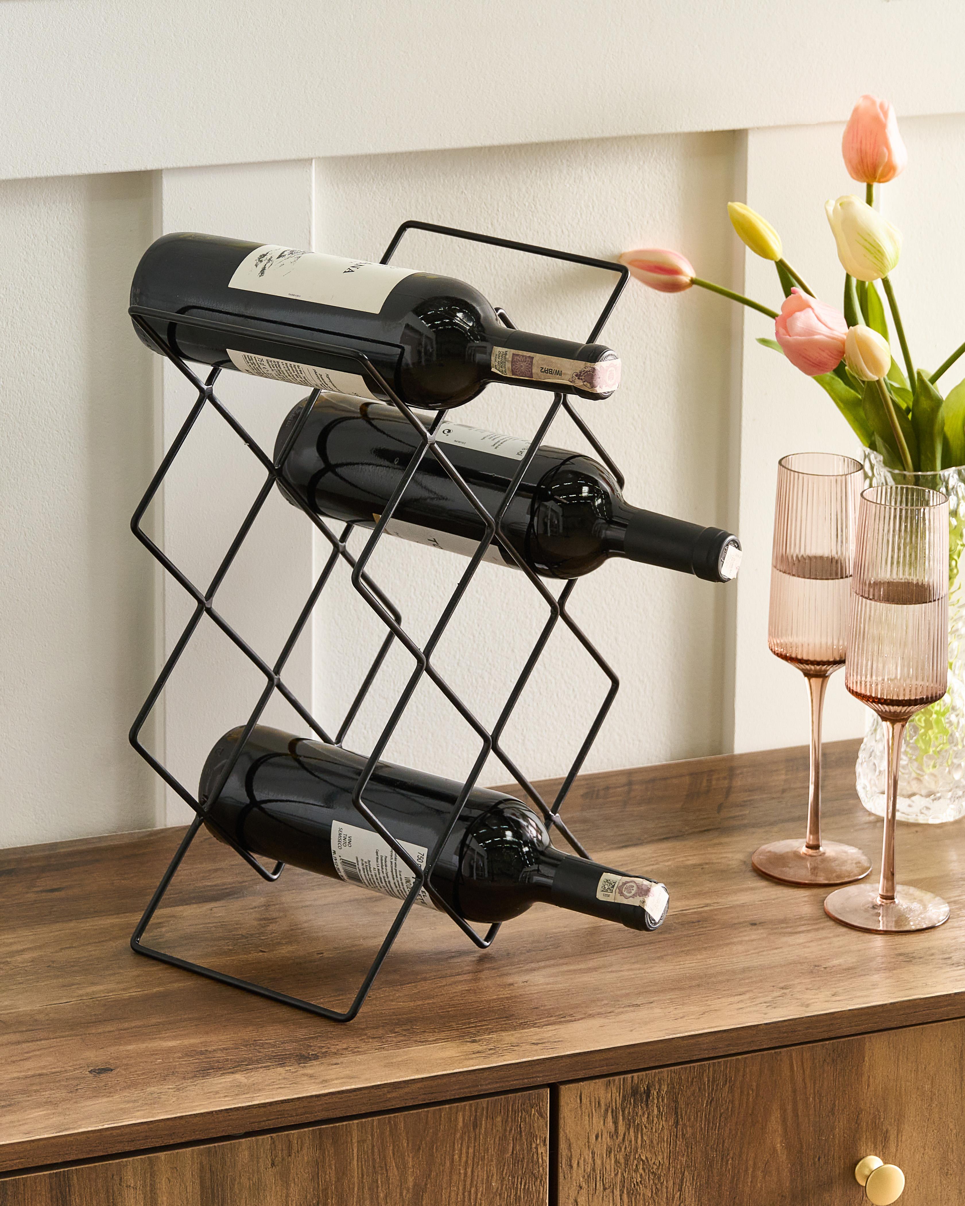 Wine Rack RATHKEALE Metal Black