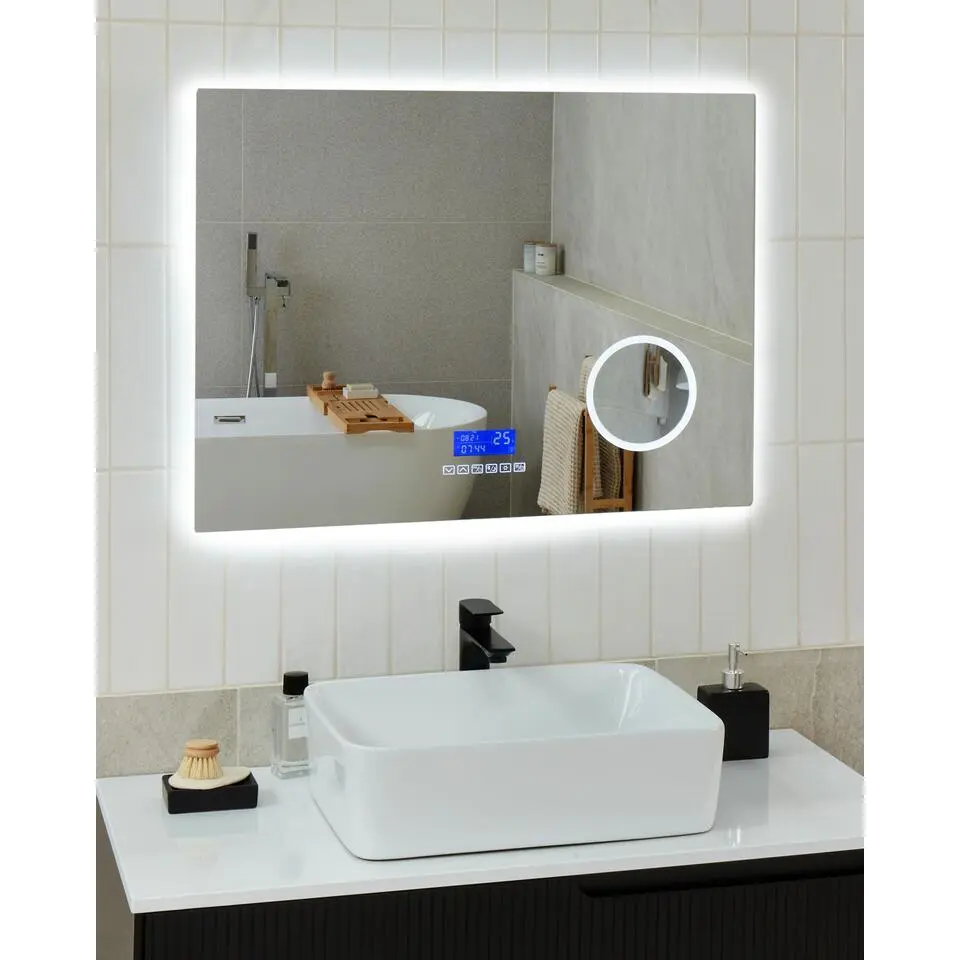 MONTARON - Badkamerspiegel met LED - Zilver - Aluminium