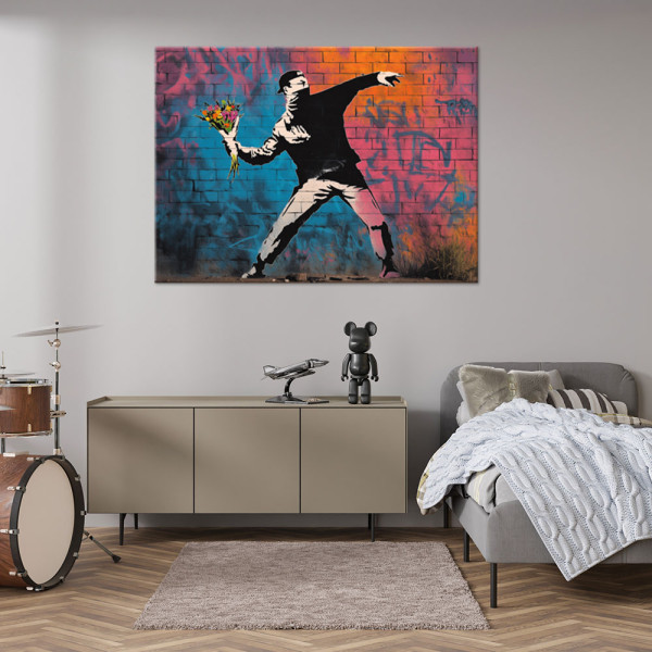 Feeby Obraz na płótnie, Banksy ""Flower Thrower"" 60x40