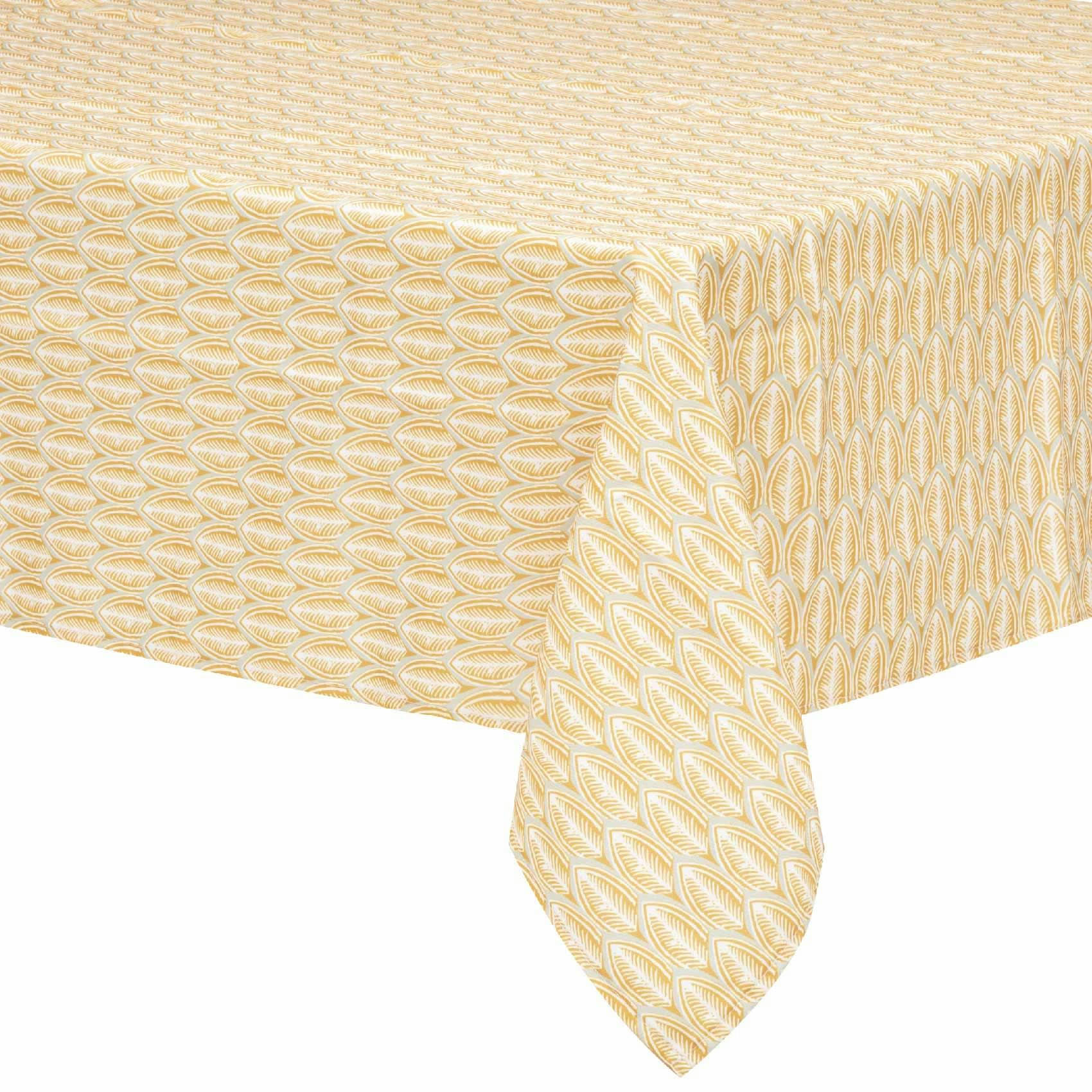 - Nappe anti-tâches imprimée nature polyester jaune 140x240 cm