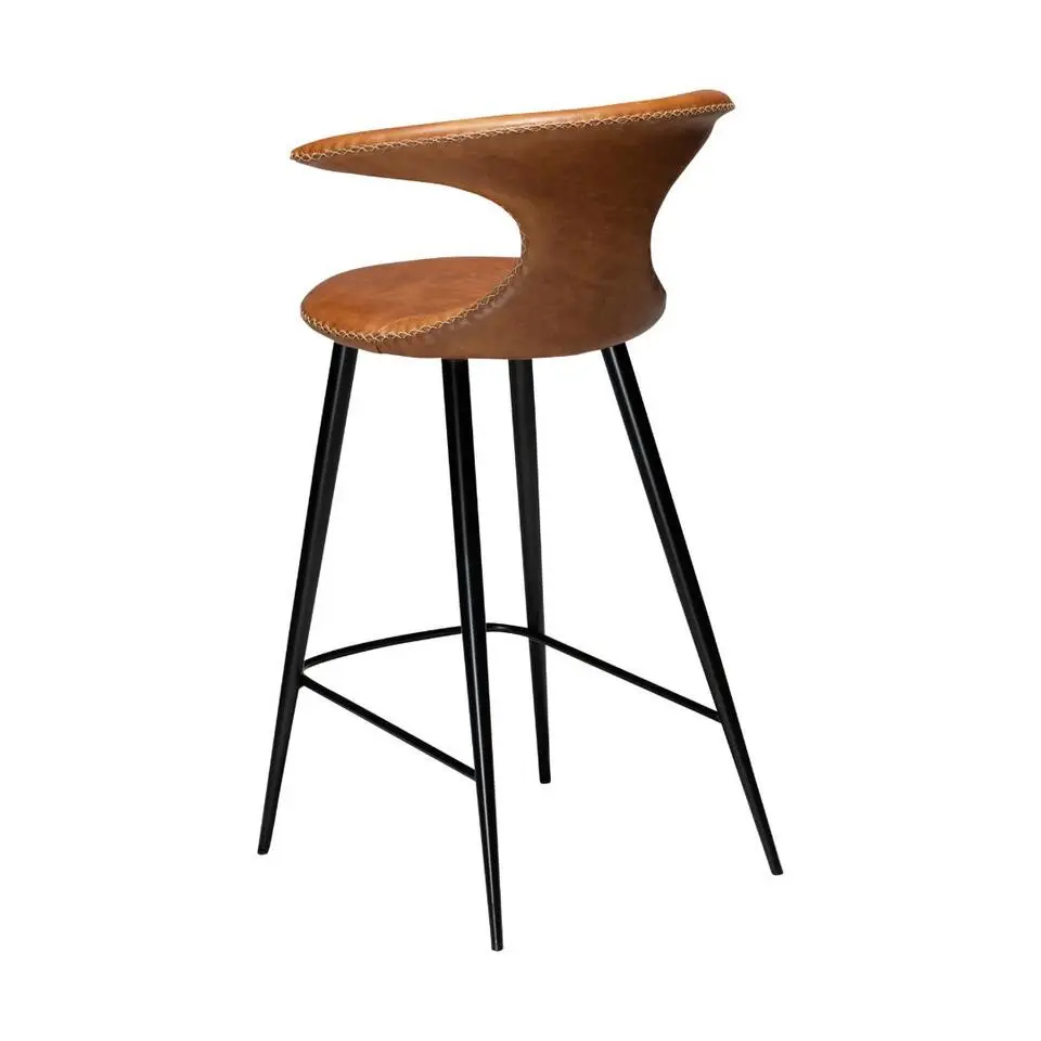 Hioshop Flair Dan-Form counterstoel echt leer bruin