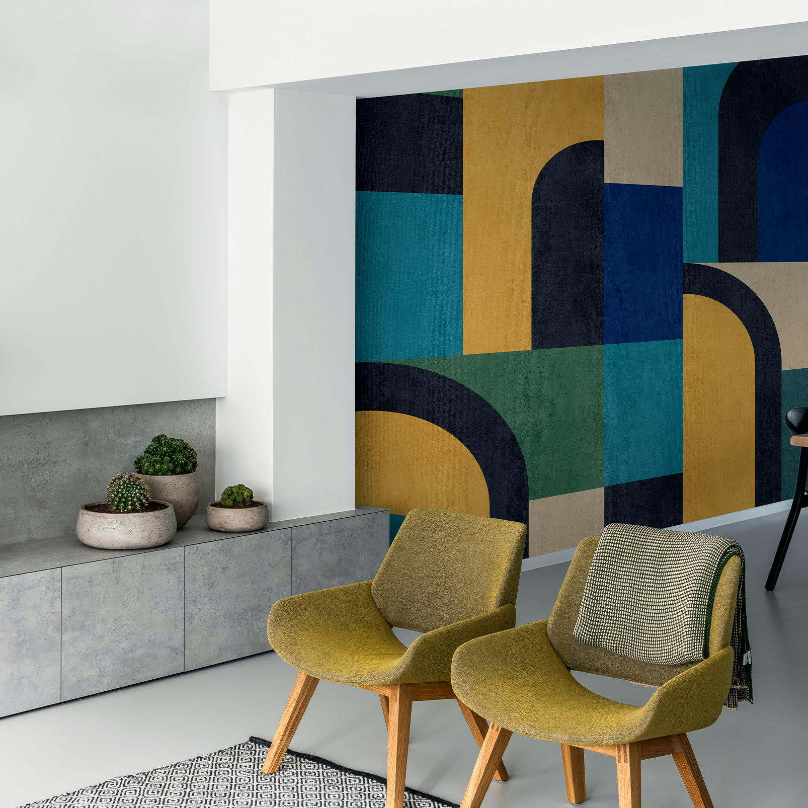 - Papier peint graphique Blue Block 159x280cm