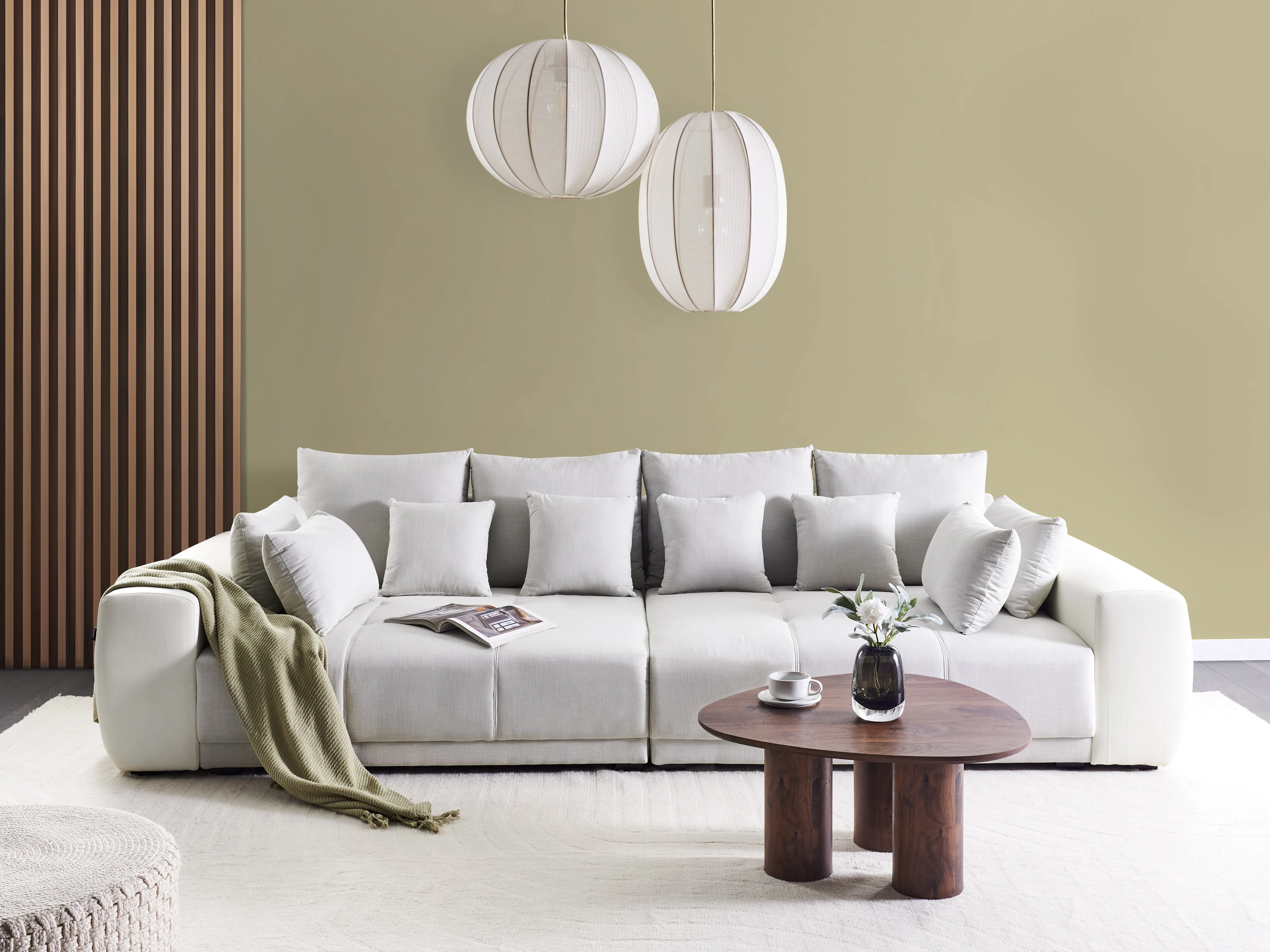 Sofa 4 Seater TORPO Fabric Light Beige