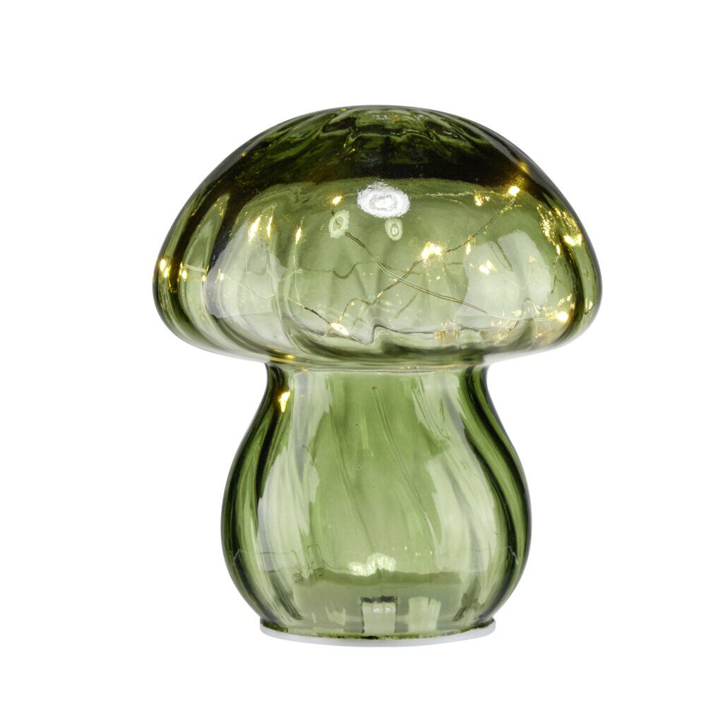 Champignon décoratif automne verre à LED Ø13xH15,5cm (3 modèles)