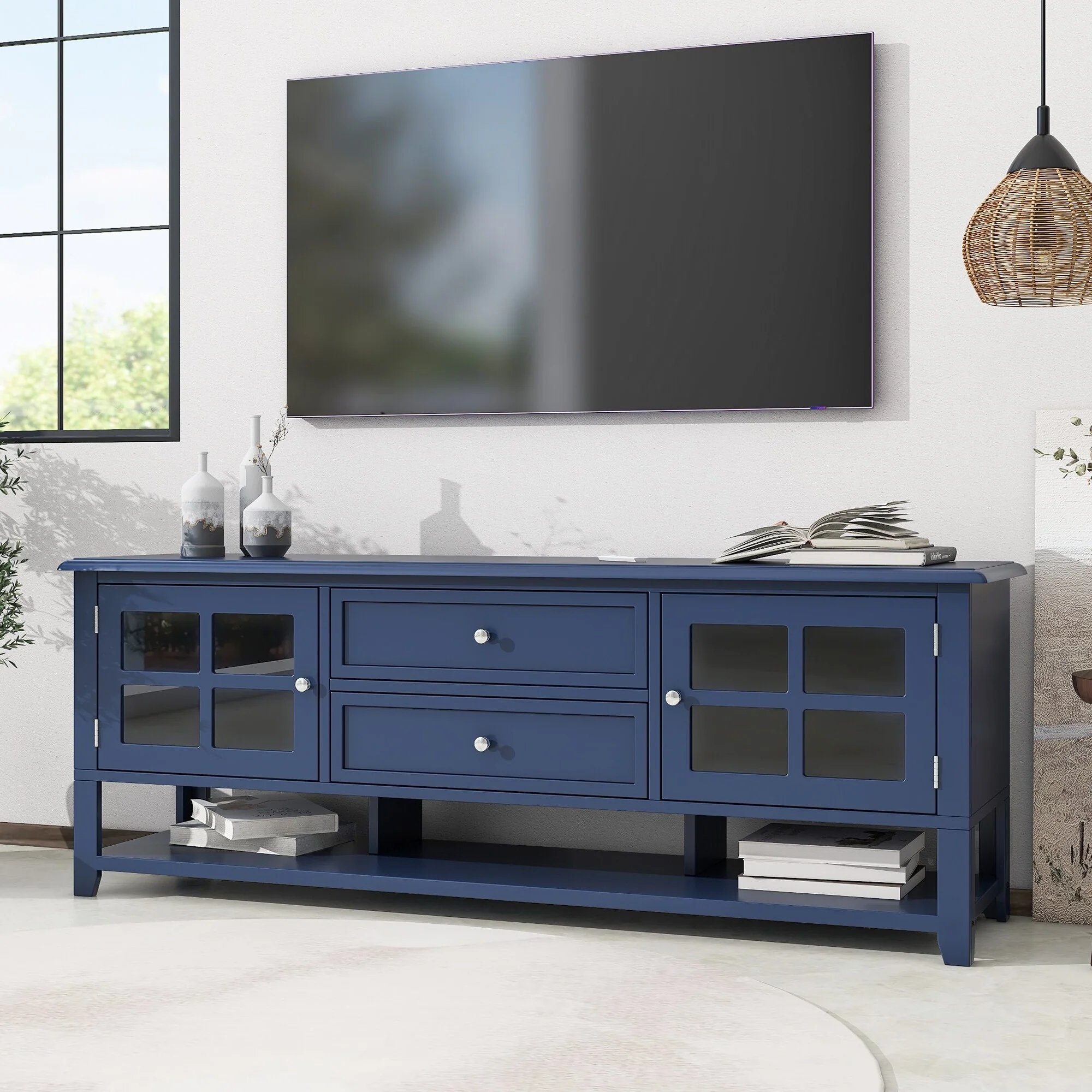 59 TV Stand with Multifunctional Storage for TVs Up to 60
