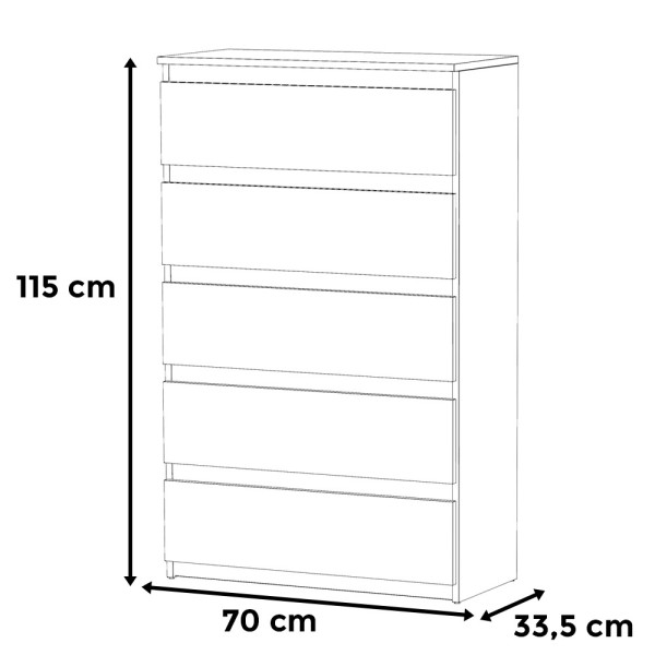 Komoda biała nowoczesna 70cm hugo szafka rtv salon sypialnia