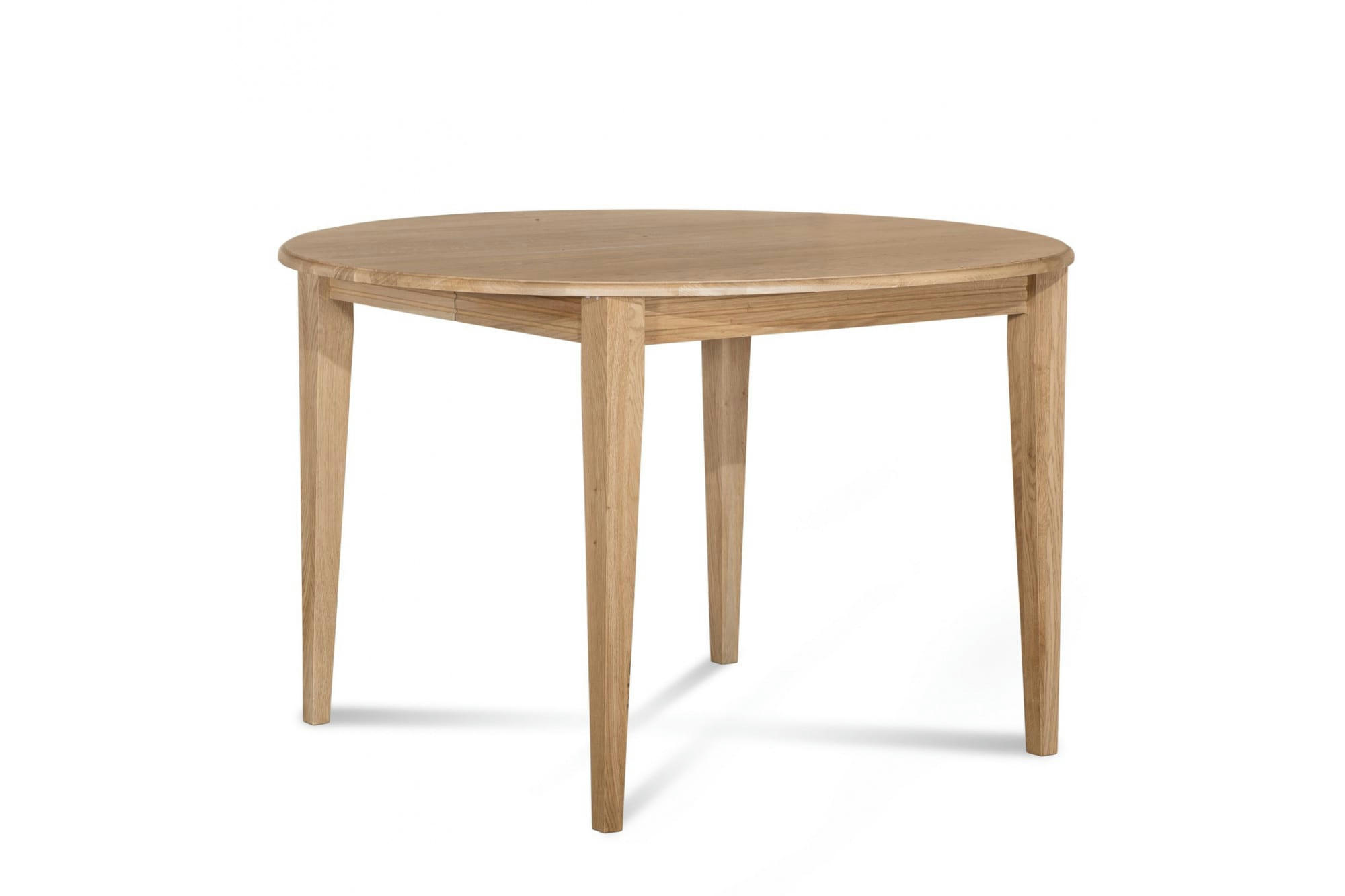 VICTORIA - Table ronde extensible bois D105 cm avec 1 allonge et pieds fuseau