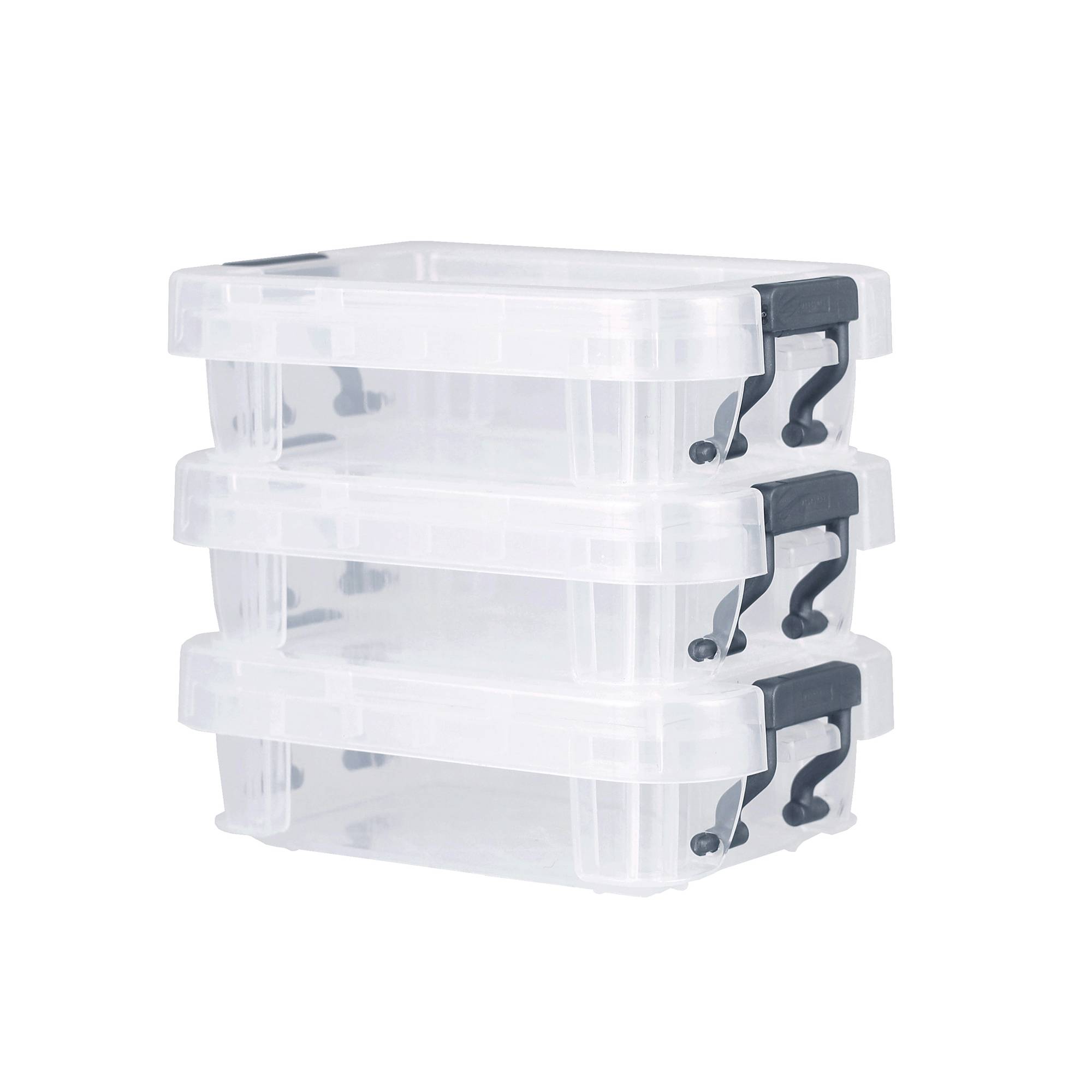 Whitefurze Allstore 0.1 Litre Clear Storage Box 3 Pack