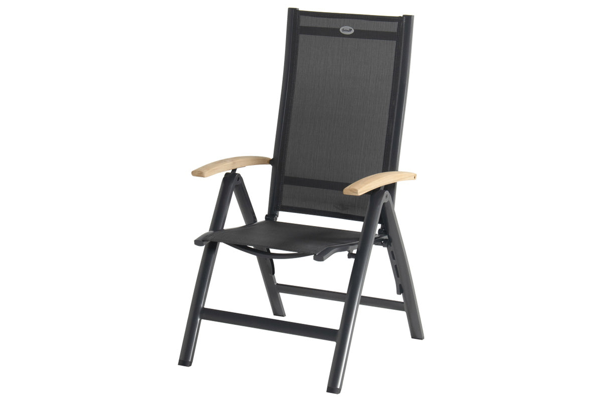 Hartman Tuinstoel Troy - Teak Antraciet - Verstelbaar
