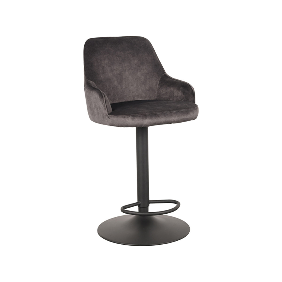 LABEL51 Barkruk Fender - Antraciet Velours - Zithoogte 64–84cm