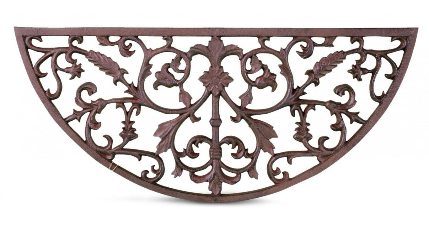 - Paillasson Demi Lune Fonte Marron 69cm