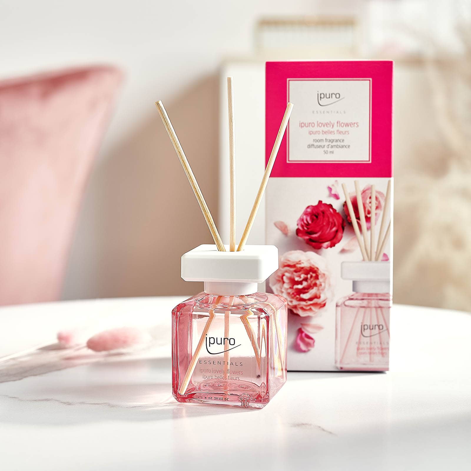 ipuro ESSENTIALS Raumduft Lovely Flowers Pink, 50 ml
