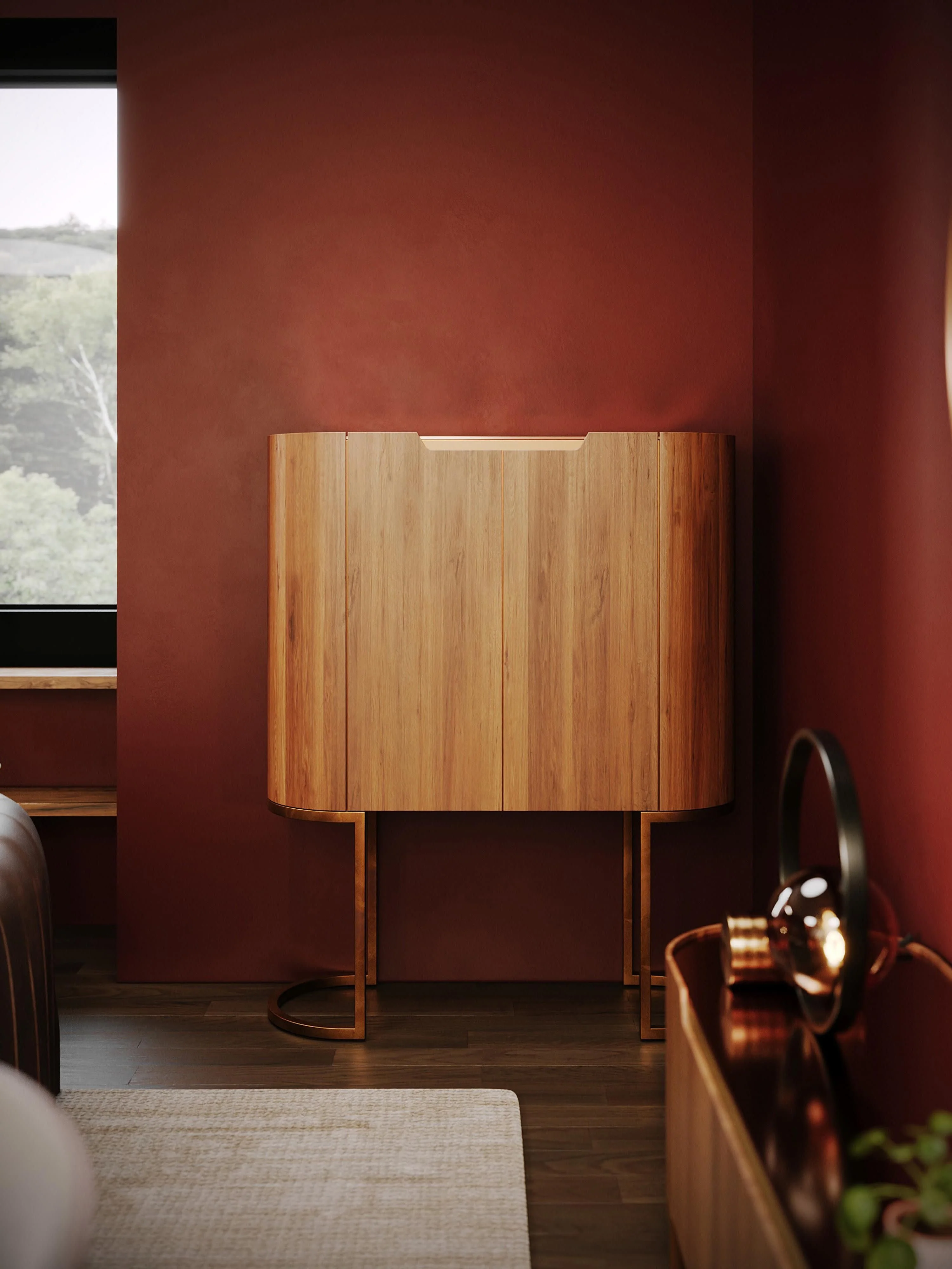 Highboard Giorgio aus Walnussholz