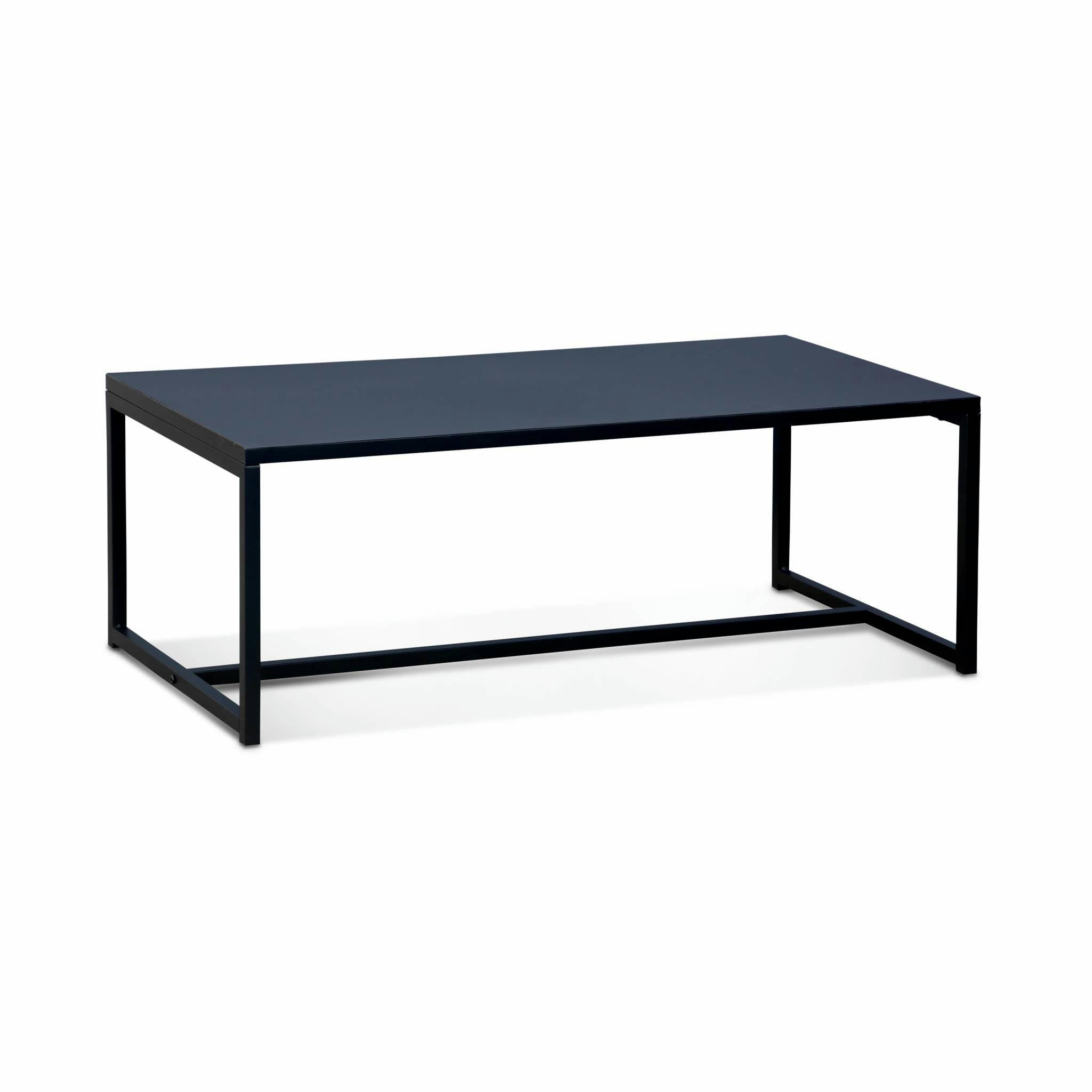 INDUSTRIELLE - Table basse métal noir 100x50x36cm