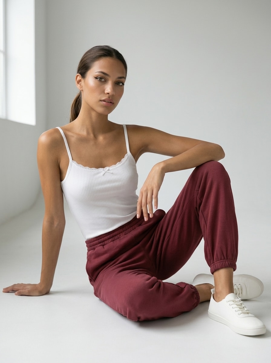 Spodnie jogger z domieszką wiskozy soft touch