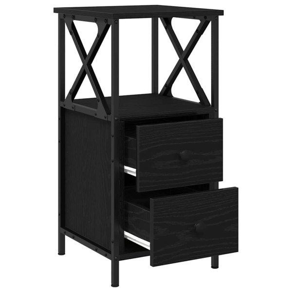2x Szafka Nocna KomodaCzarna Stolik Półka Nocna34 x 35.5 x 70