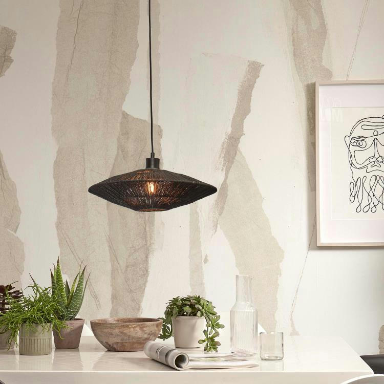 IGUAZU - Suspension jute  noir, h. 12cm