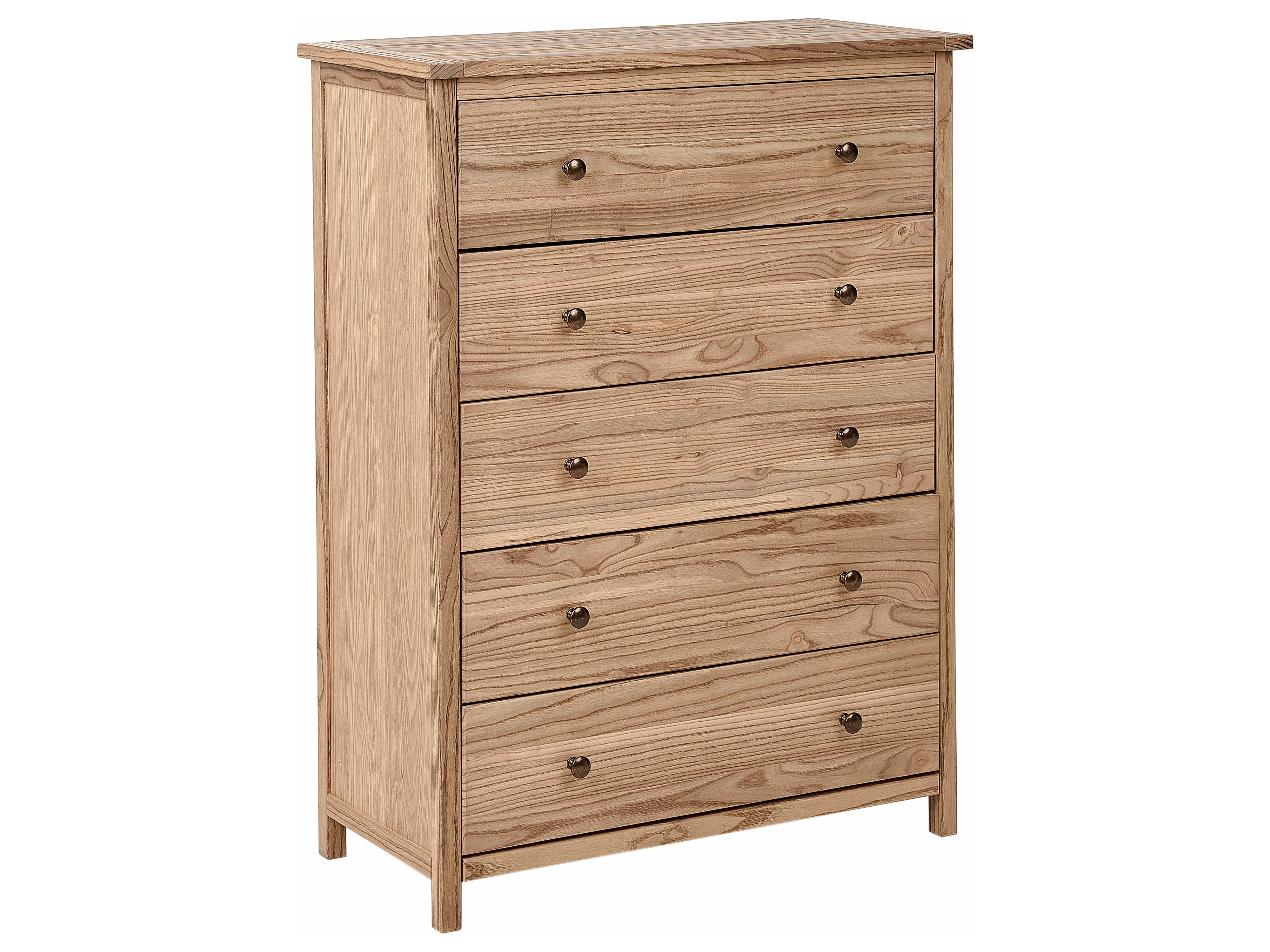 5 Drawer Chest SALTON Sassafras Wood Brown