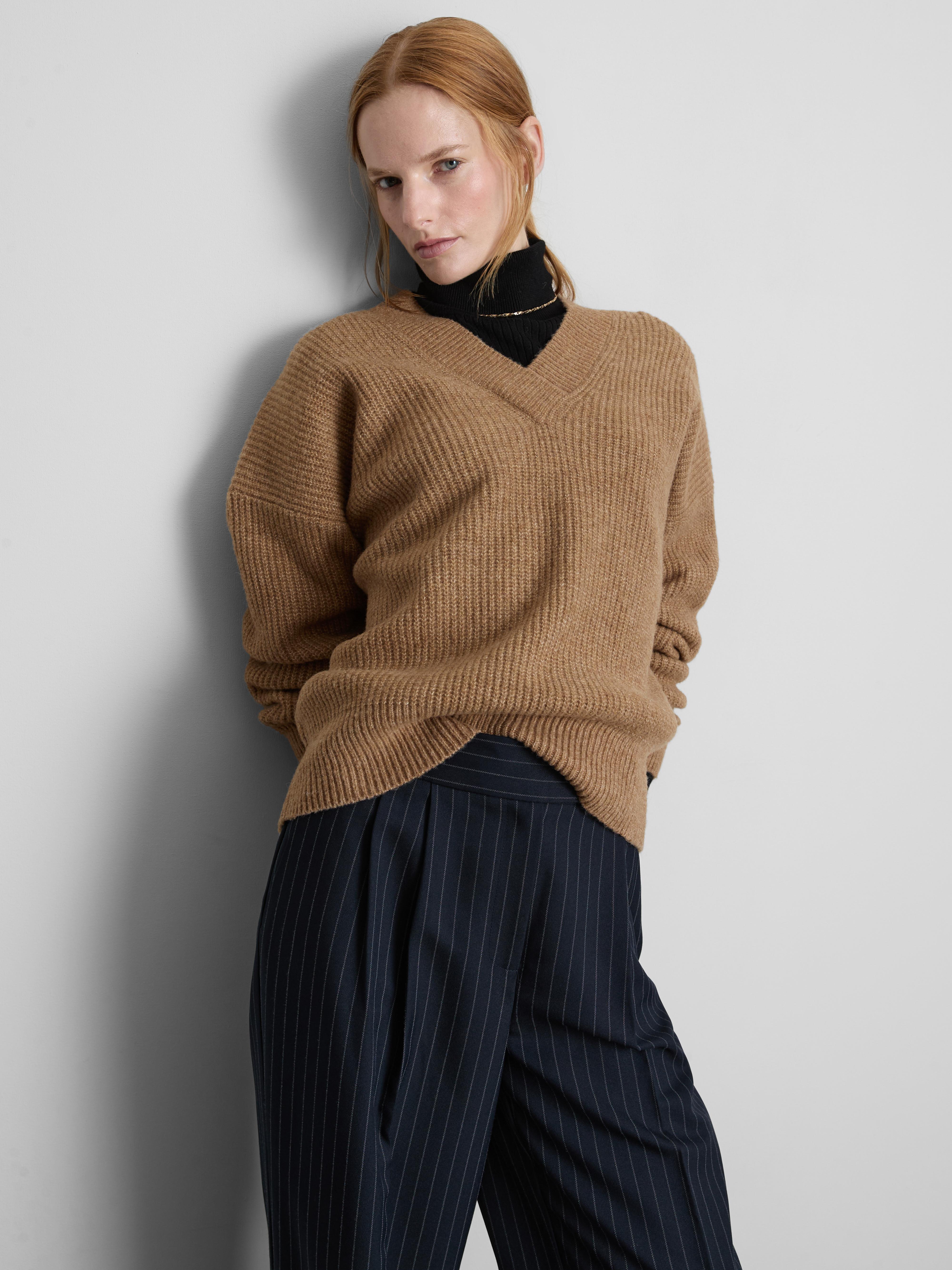 Ribbed V-Neck Sweater