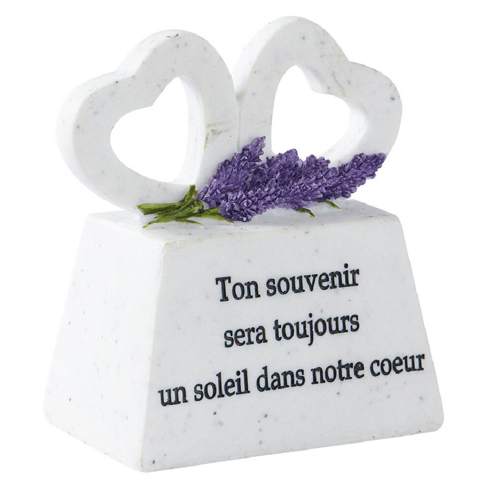 Plaque Souvenir avec Coeurs blanc