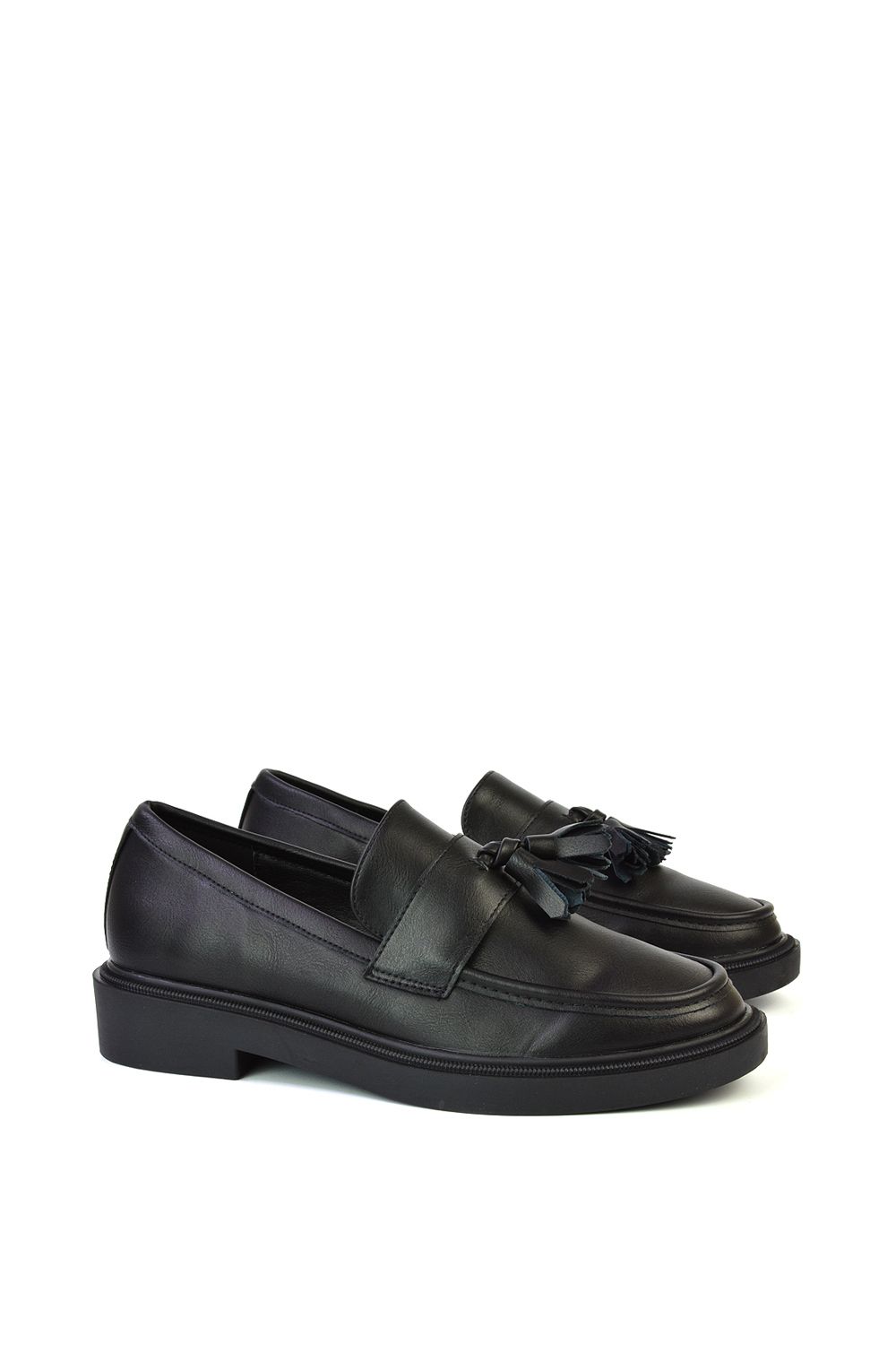 XY London Alida' Chunky Loafers Tassel Back To School Flat Shoes