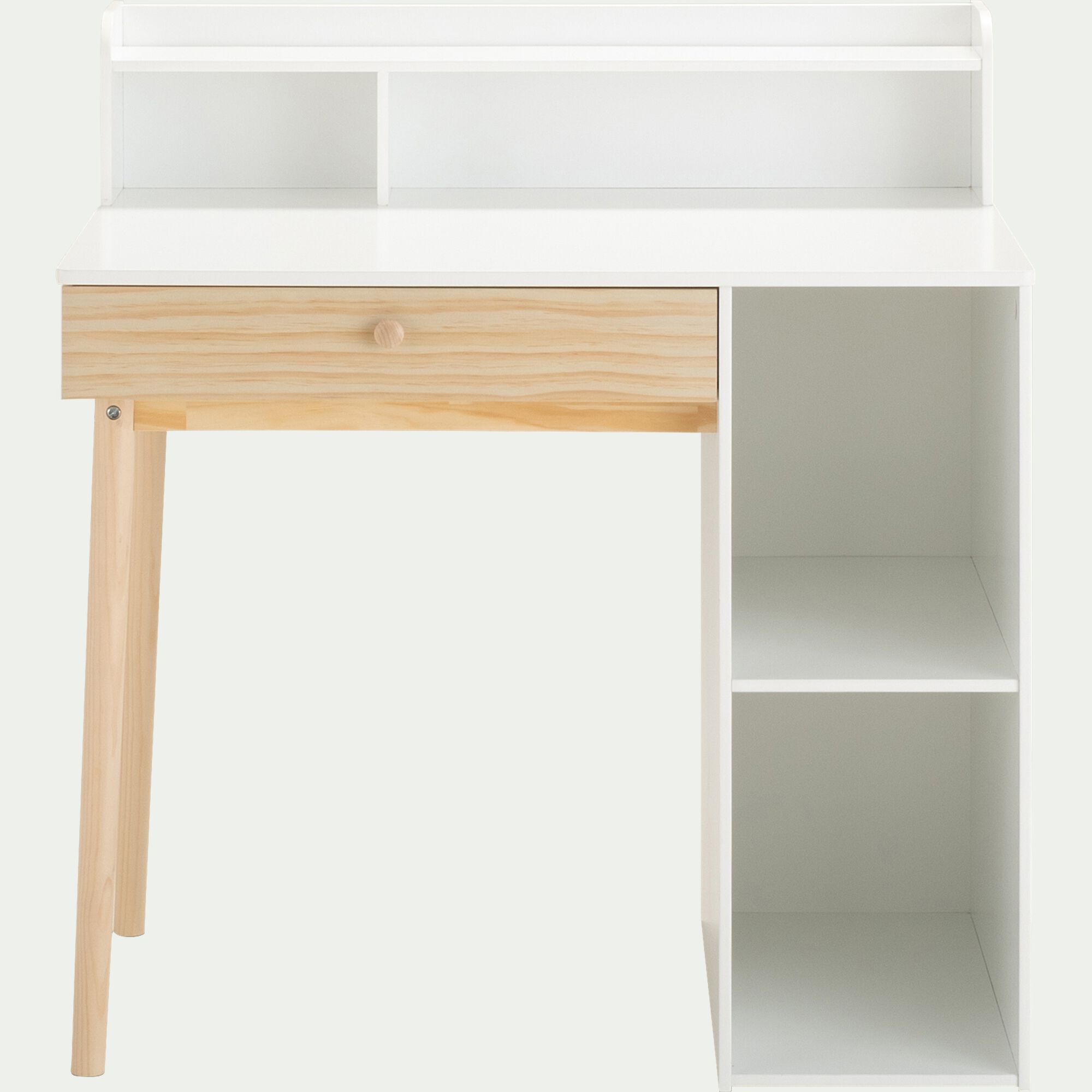 DIEGO - Bureau enfant avec rangement en bois - blanc
