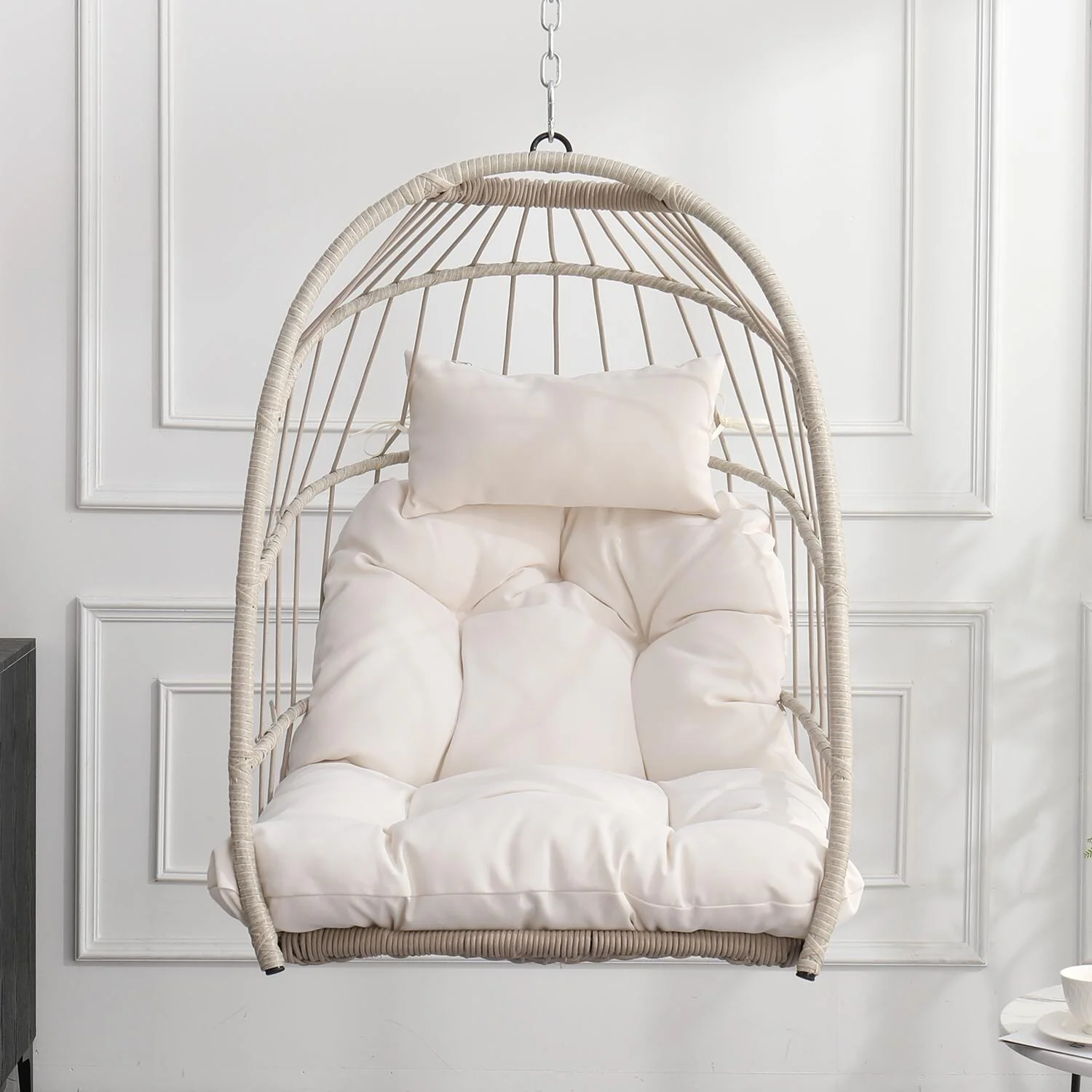 Foldable PE Wicker Hanging Chair