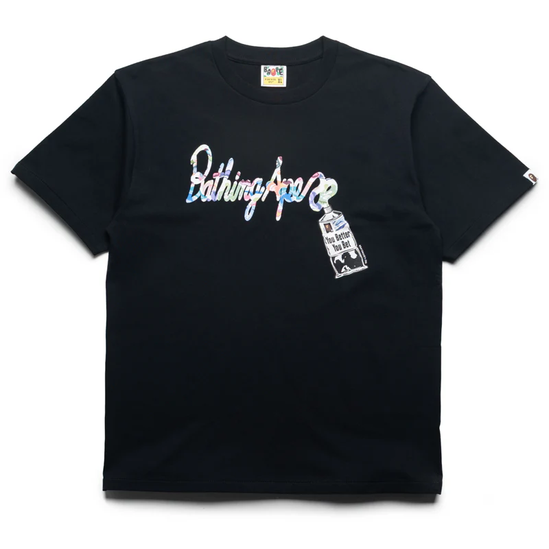 A Bathing Ape Art Camo Paint Tube Tee - Black