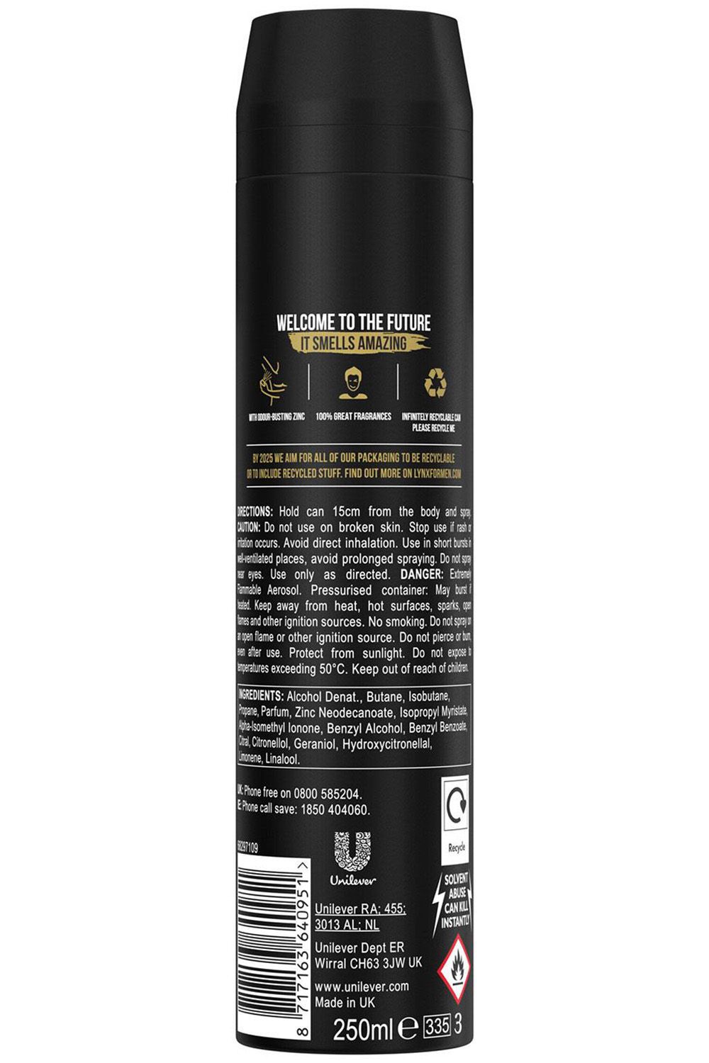 Lynx 12H Refreshing Gold Shower Gel 500ml with 48H Fresh Body Spray 250ml