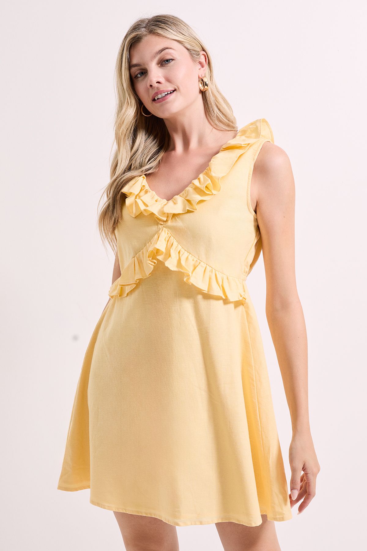 Dorothy Perkins Ruffle Sleeve Tie Back Mini Dress